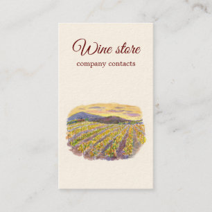 Aquarell-Sonnenuntergang-Weingut-Weinshop-Branding Visitenkarte