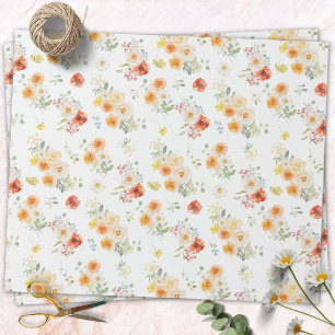 Aquarell Sonnige Blumen Florales Muster Geschenkpapier