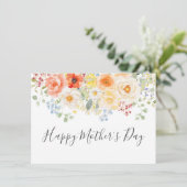 Aquarell Sonnige Blumige Muttertags Karte (Stehend Vorderseite)