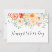 Aquarell Sonnige Blumige Muttertags Karte (Vorderseite)