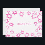 Aquarell Spaß Rosa Star von David Bar Bat Mitzvah Dankeskarte<br><div class="desc">Perfekt Spaß DANK YOU card zu senden nach einem Fledermaus Mitzvah, Bar mitzvah oder anderen jüdischen Feiern! Handgefertigte Aquarellkunst für Sie auf der Vorderseite und leere Rückseite! Vollständig anpassbar! Klicken Sie auf "Personalisieren" oben, um den Text zu bearbeiten. Klicken Sie auf "Bearbeiten mit dem Designwerkzeug", um die Schriftart, Farben und...</div>