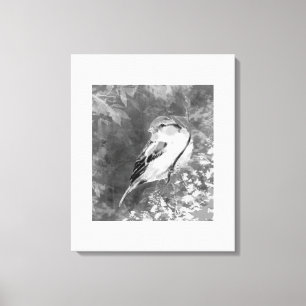 Aquarell-Sperling-Vogel im Wald Leinwanddruck