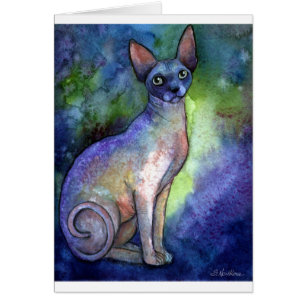 Aquarell Sphynx Sphinx-Katze # 2 malend