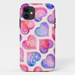 Aquarell-Spitzen-Herzen-Muster Case-Mate iPhone Hülle