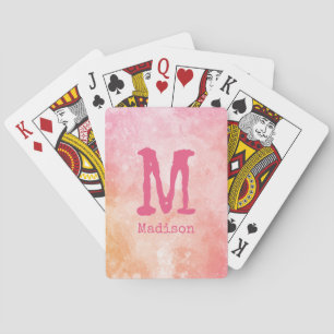 Aquarell Splash benutzerdefinierte Monogramm Spiel Spielkarten