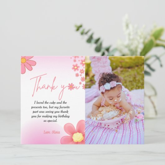 Aquarell Splash Geburtstag Dank Karte (Stehend Vorderseite)