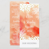 Aquarell-Splash, Korallenriff-Hochzeitsprogramm Programm (Vorne/Hinten)