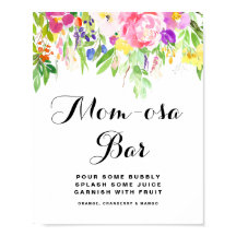 Aquarell Spring FLowers Baby Shower Mama-osa Bar