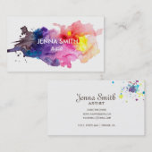 Aquarell-Spritzen-Entwurfs-Künstler Visitenkarte (Vorne/Hinten)