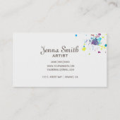 Aquarell-Spritzen-Entwurfs-Künstler Visitenkarte (Rückseite)