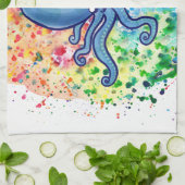 Aquarell-Spritzen-Schnurrbart-Krake Handtuch (Gefaltet)
