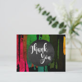 Aquarell-Spritzer Danke Abstrakt Moderne Postkarte (Stehend Vorderseite)