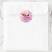 Aquarell-Spritzer Danke Abstrakt Moderne Runder Aufkleber (Tasche)