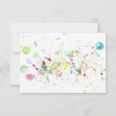 Aquarell Spritzer Geburtstag Einladung (Rückseite)