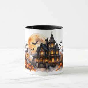 Aquarell-Spukhaus-Halloween-Tasse Tasse