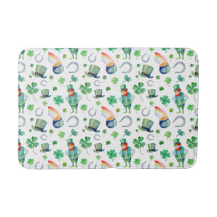 Aquarell-St Patrick Tagesmuster Badematte