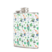 Aquarell-St Patrick Tagesmuster Flachmann (Links)