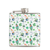 Aquarell-St Patrick Tagesmuster Flachmann (Vorderseite)