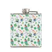 Aquarell-St Patrick Tagesmuster Flachmann (Rückseite)