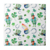 Aquarell-St Patrick Tagesmuster Fliese (Vorderseite)