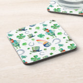 Aquarell-St Patrick Tagesmuster Getränkeuntersetzer (Linke Seite)