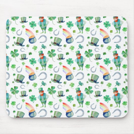 Aquarell-St Patrick Tagesmuster Mousepad (Vorne)