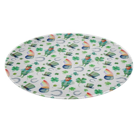 Aquarell-St Patrick Tagesmuster Schneidebrett (Ecke)