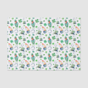 Aquarell-St Patrick Tagesmuster Seidenpapier