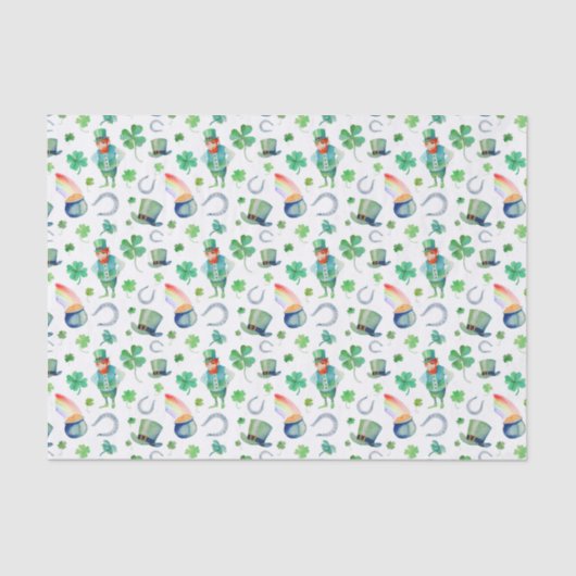 Aquarell-St Patrick Tagesmuster Seidenpapier (Vorderseite)