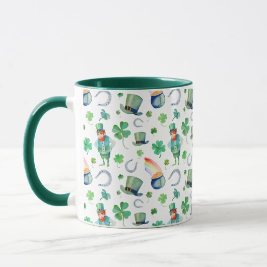 Aquarell-St Patrick Tagesmuster Tasse (Links)