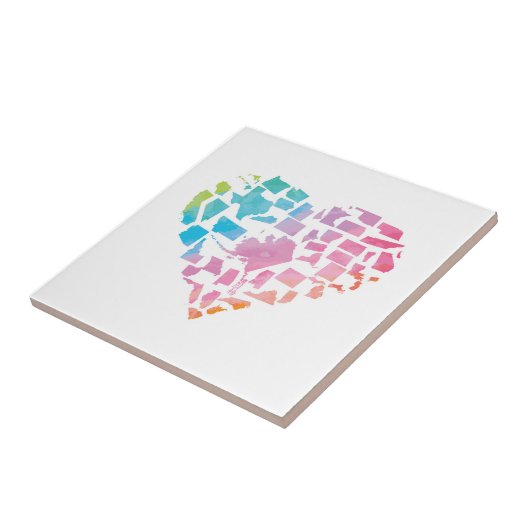 Aquarell-Staat-Herz Fliese (Seite)