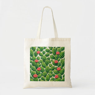 Aquarell Stachelige Birne Kaktus Rosa Blumenmuster Tragetasche