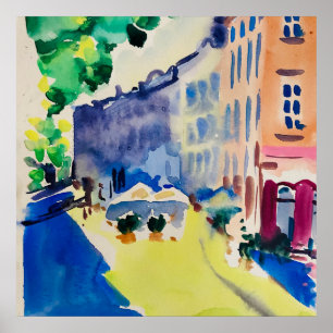 Aquarell Stadt Praga Poster