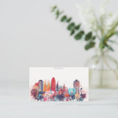 Aquarell-Stadt-Skyline von Barcelona Visitenkarte (Stehend Vorderseite)