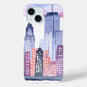 Aquarell-Stadtbild-Silhouette Case-Mate iPhone Hülle