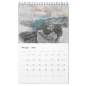 Aquarell-Städte der Welt 2026 Reise Kunst Kalender (Feb 2026)