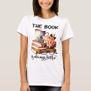 AQUARELL-STAPEL VON BÜCHERN FÜR BUCHFREUNDE T-Shirt