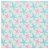 Aquarell Starfish Aquamarin rosa Muster Stoff (Muster)