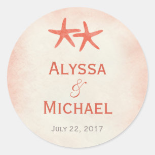 Aquarell Starfish Gustenaufkleber/Umschlag Aufkleb Runder Aufkleber