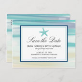 Aquarell Starfish Save the Date Ankündigungspostkarte (Vorne/Hinten)