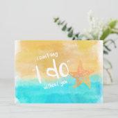 Aquarell Starfish wird meine Bridesmaid sein Einladung (Stehend Vorderseite)