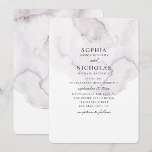 Aquarell staubige Hochzeit. Elegant einfaches Lave Einladung