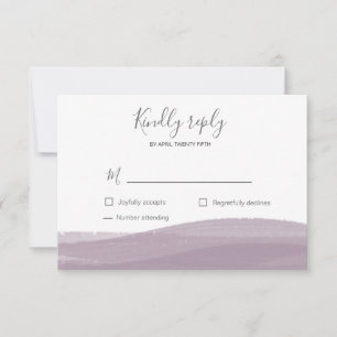 Aquarell staubiger Mauve-Pinselstrich RSVP-Karte RSVP Karte