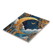 Aquarell-Steampunk-Mond-Keramikfliese Fliese (Seite)