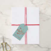 Aquarell-Stechpalme Geschenkanhänger (Mit Garn)