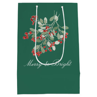 Aquarell-Stechpalme Mittlere Geschenktüte