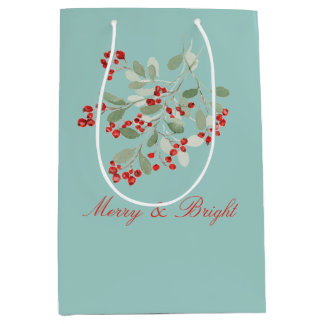 Aquarell-Stechpalme Mittlere Geschenktüte