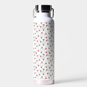 Aquarell-Stechpalmenblätter und rote Beeren Trinkflasche