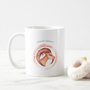 Aquarell Steinbock Astrologie Sternzeichen   Monog Kaffeetasse