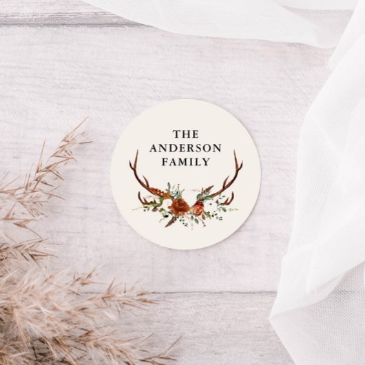 Aquarell Steppenblütenterrasse Moderne Eleganz Runder Aufkleber